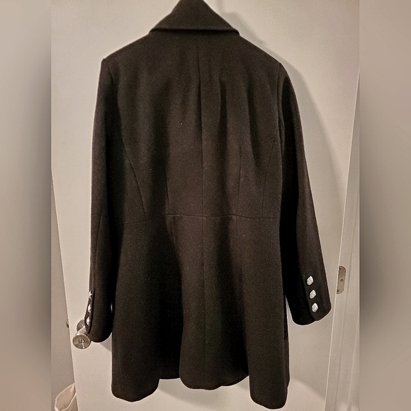 EUC JCPenny Worthington Charcoal Military Double-breasted Wool Winter Pea Coat L - Picture 3 of 6